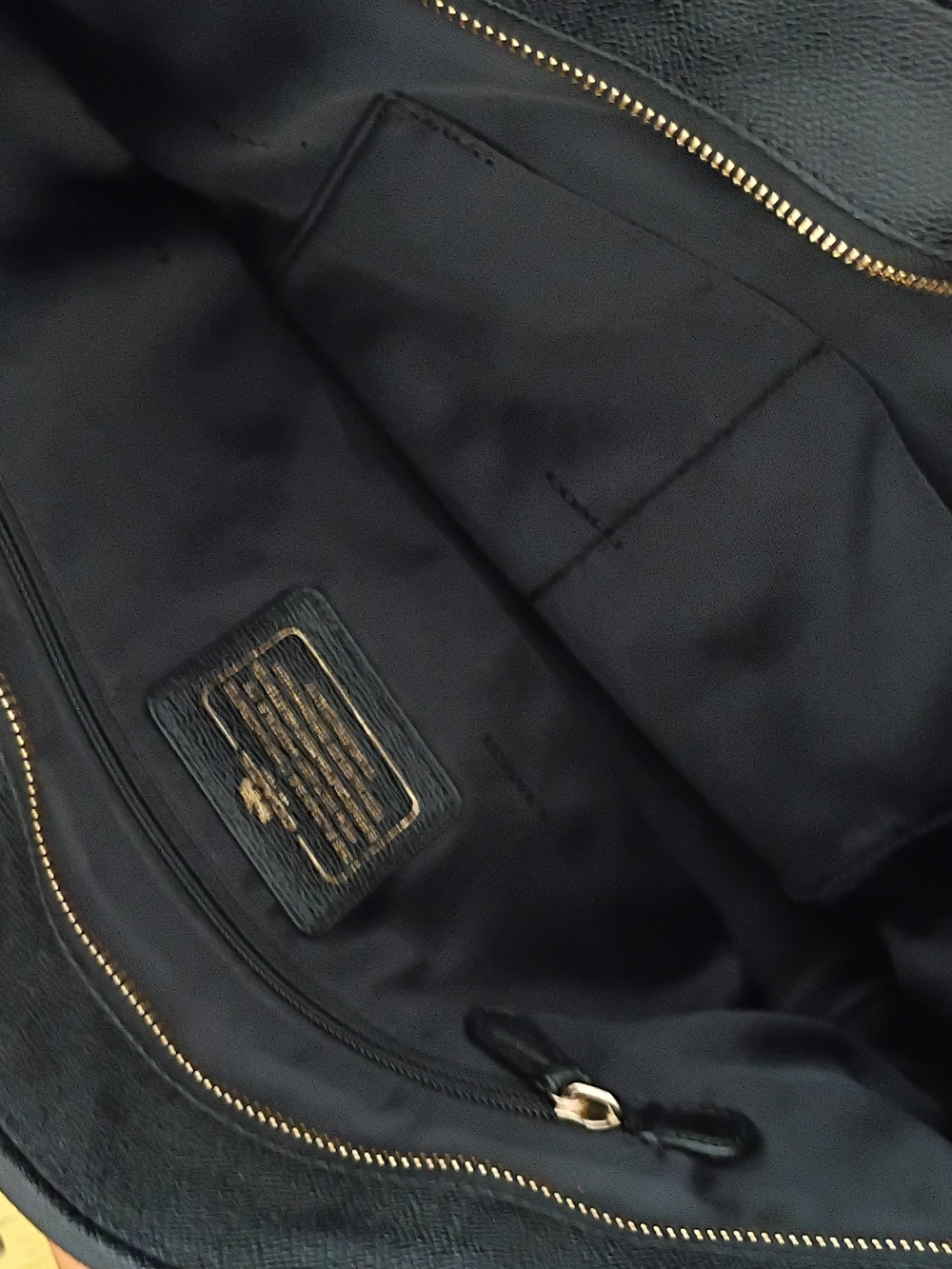 Coach Taxi Leather Zip Top Tote in black with Gold Logo - Picture 13 of 13